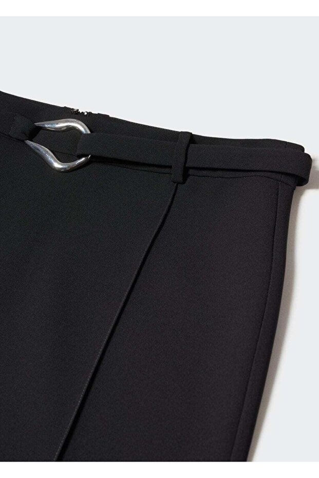 Rock mit Schlitz und mittlerer Taille - 5