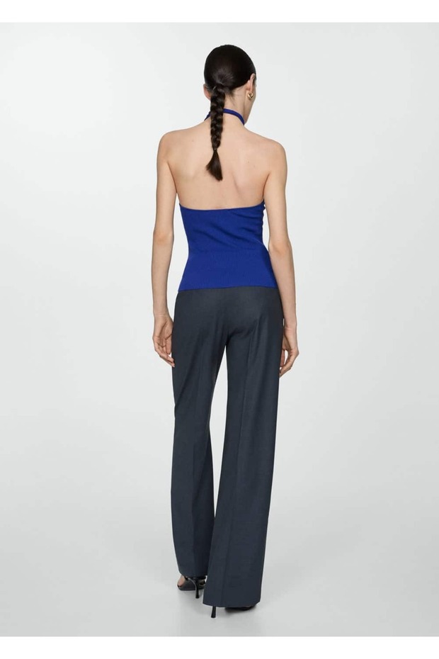 Halter yaka triko bluz - 4