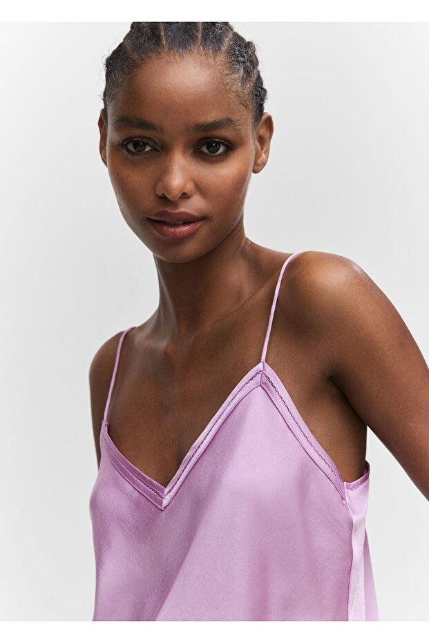 Saten dantel bluz - 6