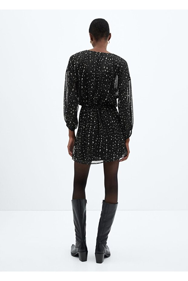 Desenli anvelop kesim elbise - 4