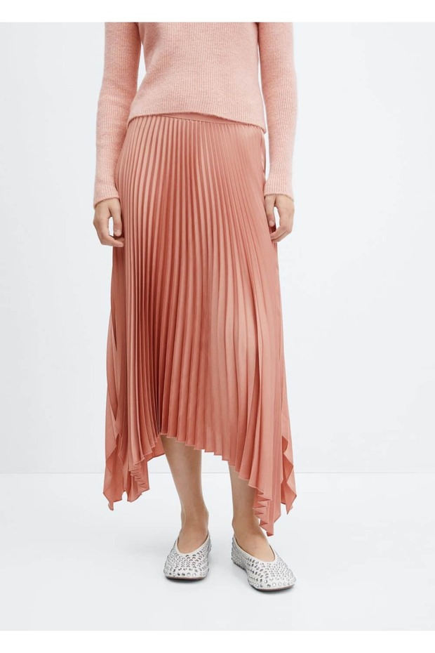 Düzensiz Pilili Etek - 1