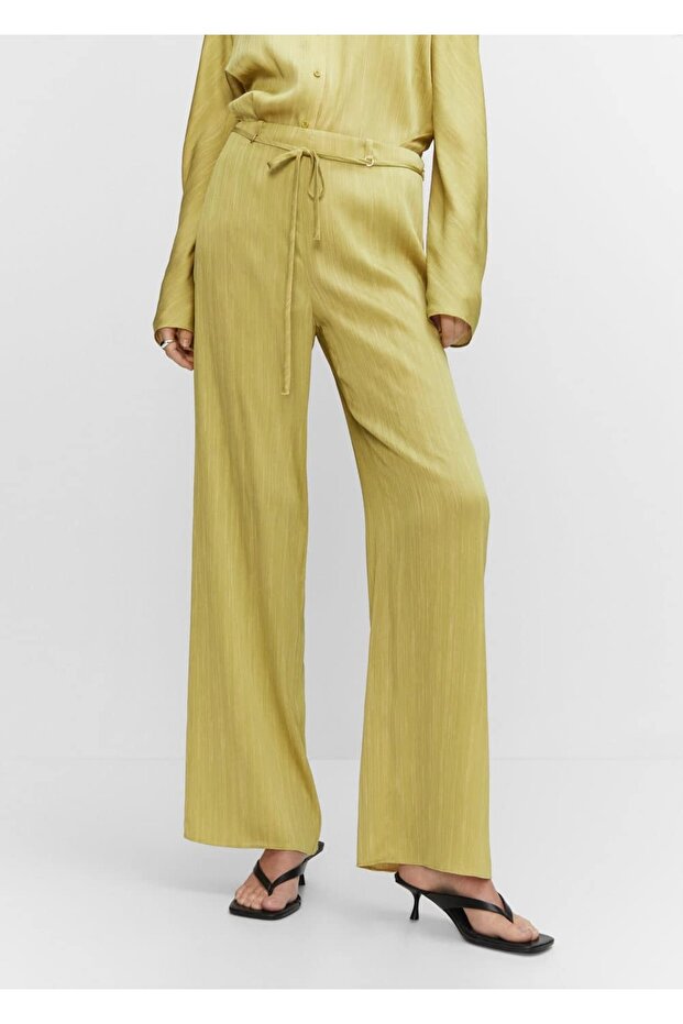 Plissierte Satinhose - 1