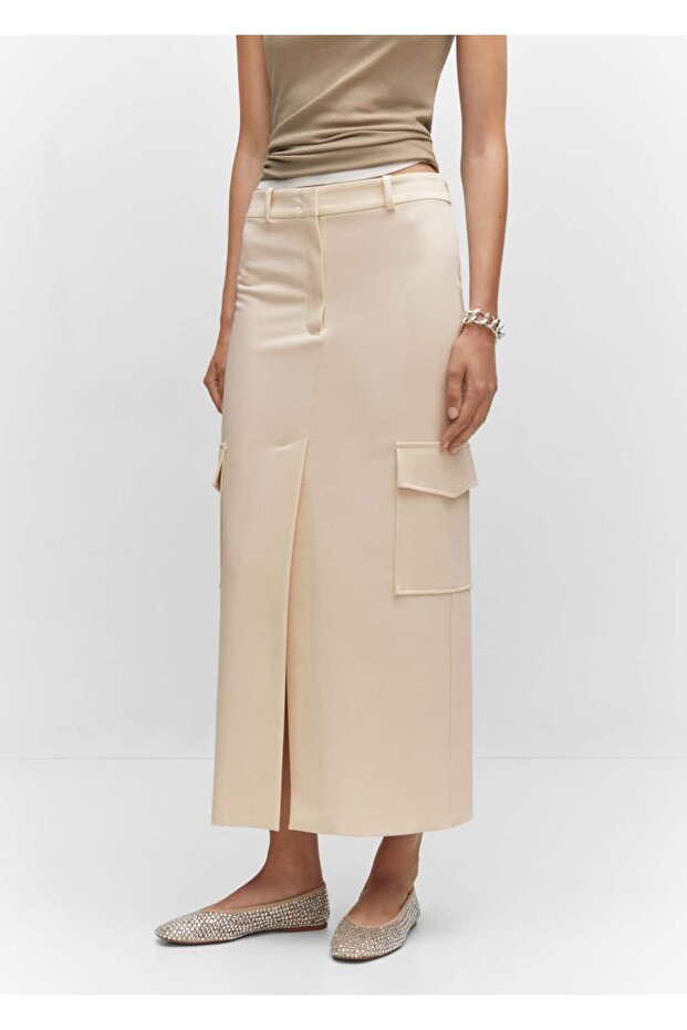 Yırtmaçlı Kargo Etek - 1