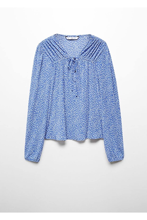 Gemusterte Bluse mit Bindedetail - 3