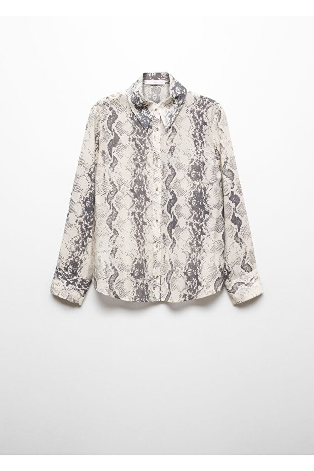 Yılan Desenli Lyocell Gömlek - 3