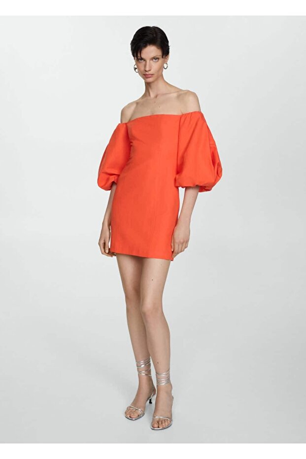 Balon kollu elbise - 2