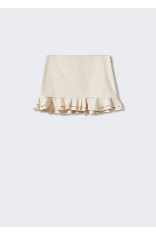 Fırfırlı pamuklu mini etek - 3