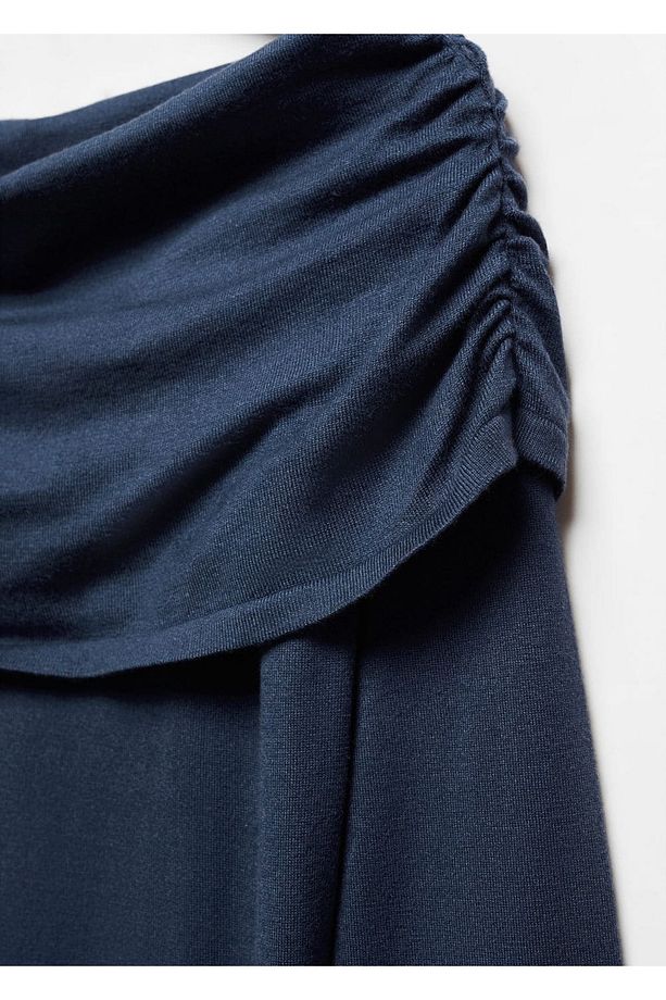 Omzu açık drape elbise - 5