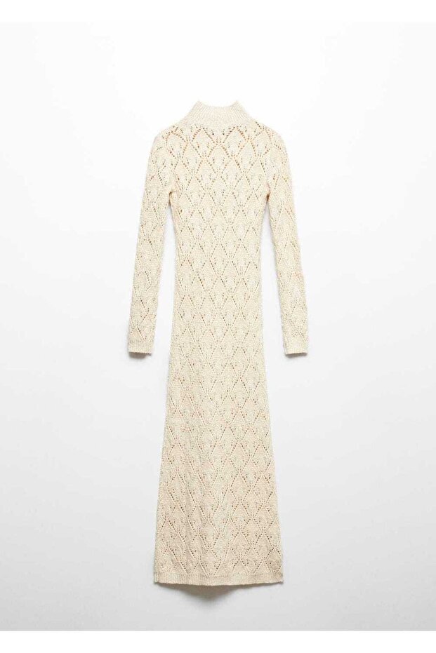 Ajur detaylı örgü elbise - 3