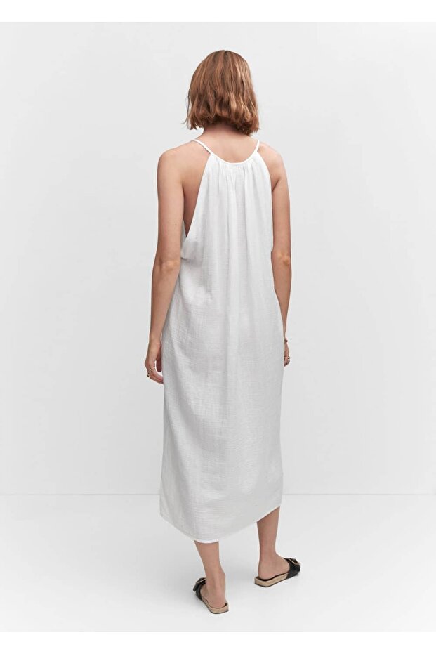 Kemerli askılı elbise - 4