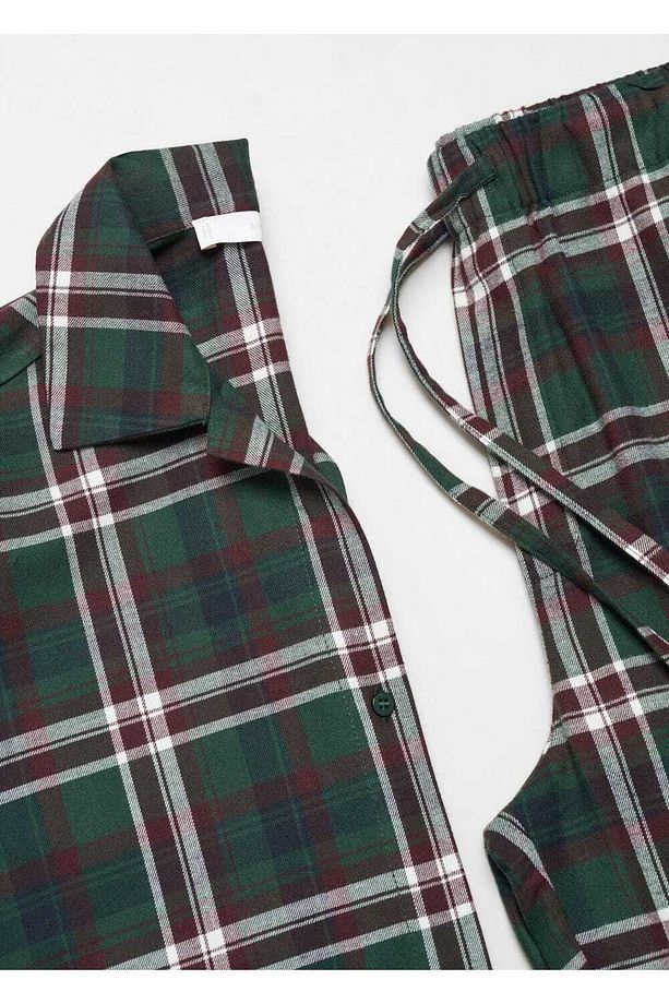 Pamuklu Flanel Pijama Gömlek - 5