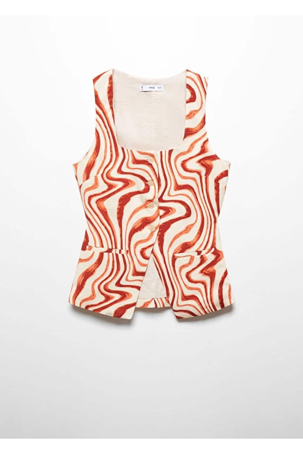 Kuşaklı desenli bluz - 3