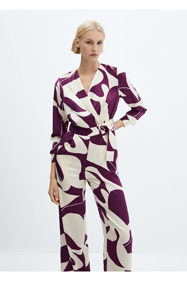 Kemerli desenli tulum - 1