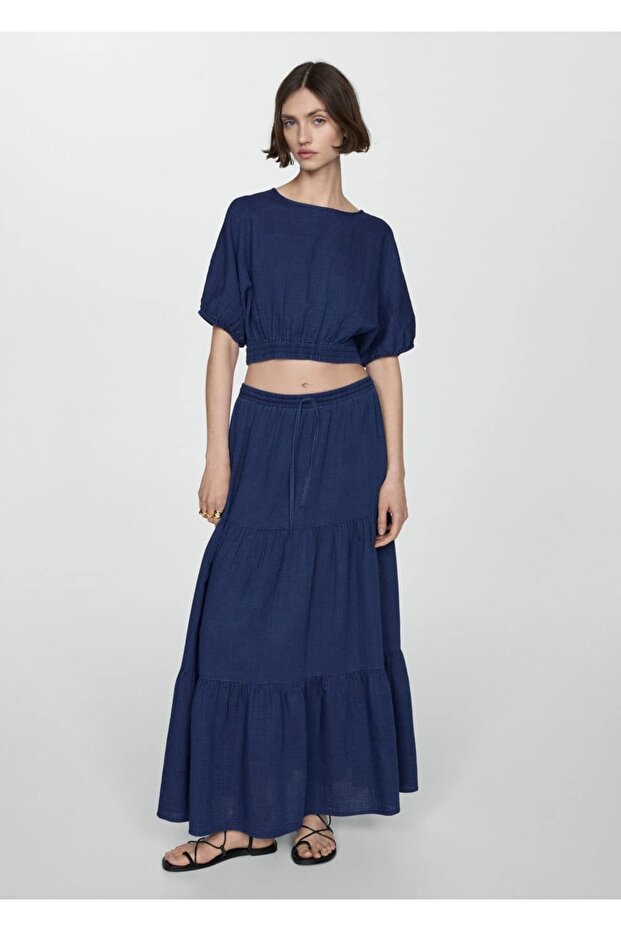 Baumwollbluse mit Puffärmeln - 2