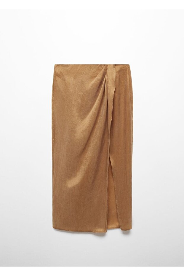 Yırtmaçlı Lyocell etek - 3