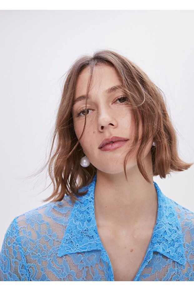 Kuşaklı güpür gömlek - 7