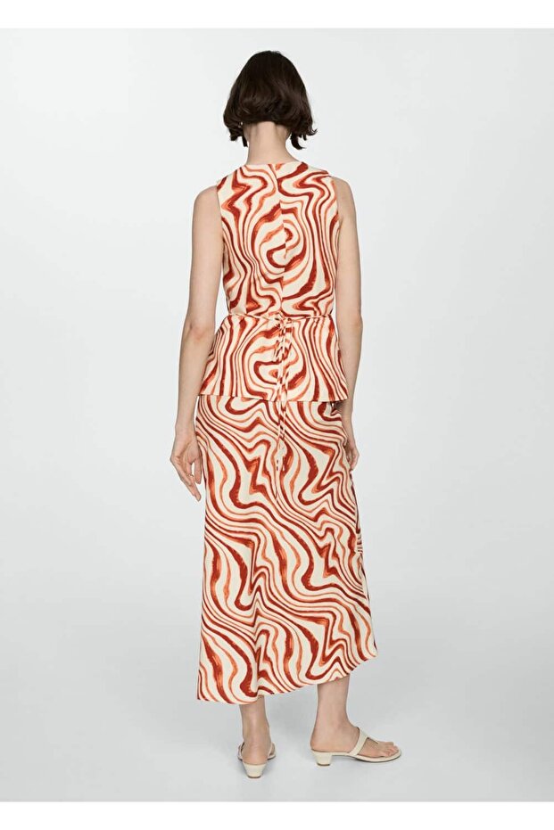 Kuşaklı desenli bluz - 4