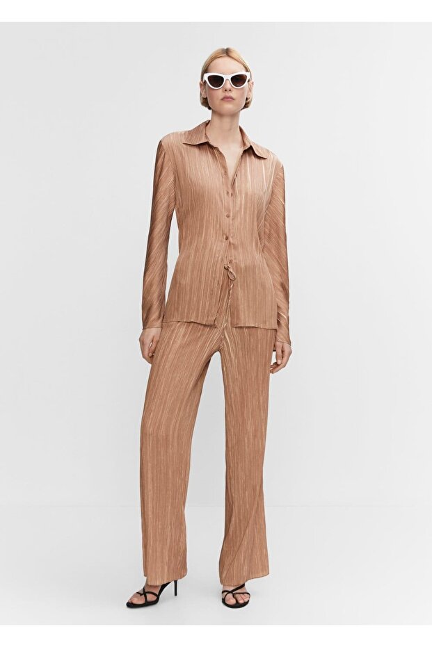 Pleated satin pants - 2