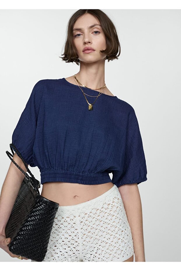 Baumwollbluse mit Puffärmeln - 7