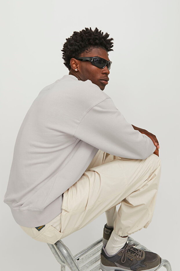 Erkek Bisiklet Yaka Basic Sweatshirt - Collective - 5