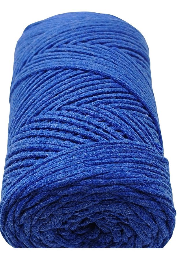 MAKROME 2 MM COTON PAMUK ZİNCİR İP 250 GR 180 MT ÇANTA,SUPLA,RUNNER,PERDE İP -SAKS MAVİ- - 2