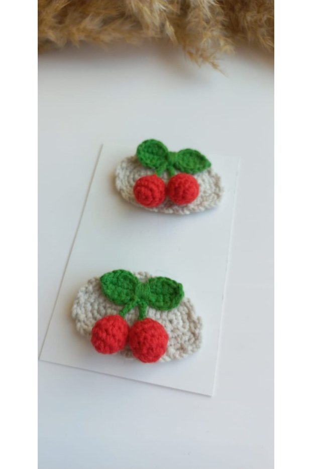 Cherry Fruit Model 2-Piece Hairless Baby Buckle Clip Newborn Buckle Baby Gift