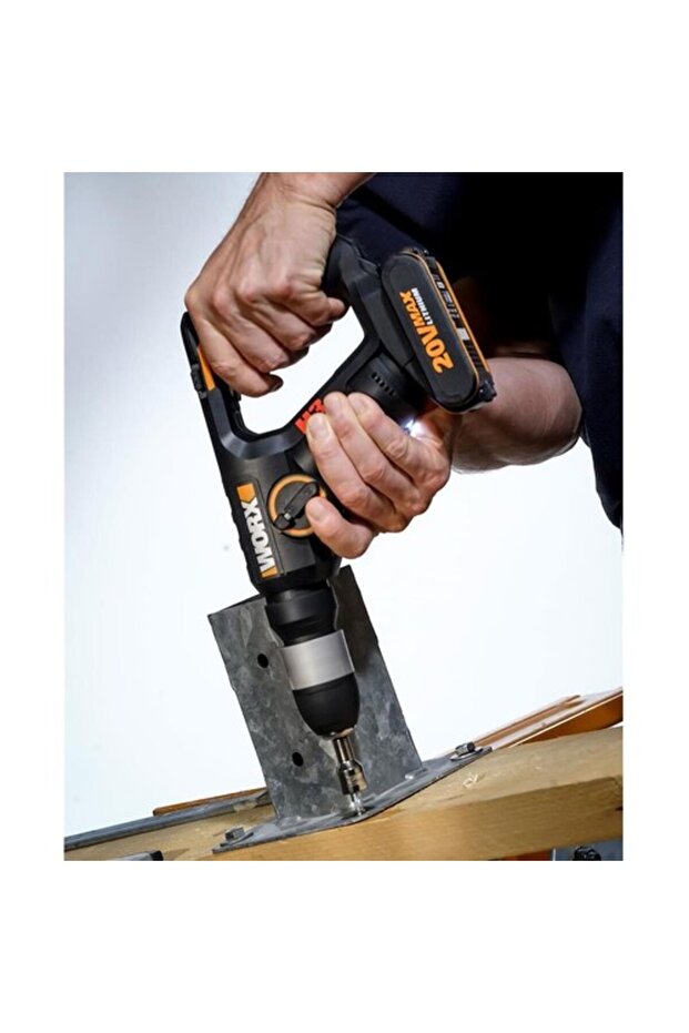 WX390.1 20Volt 2.0Ah. Li-ion 1.2J Profesyonel SDS-Plus Pnömatik Çift Akülü Şarjlı Matkap + 8 Ad - 4