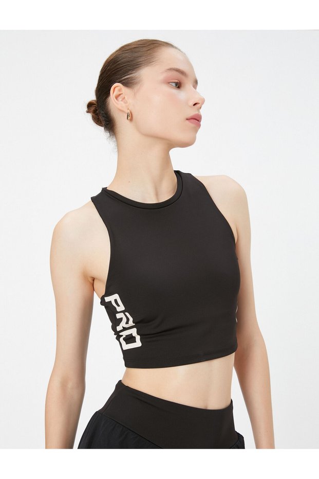 Sports Bra Halter Neck Printed Without Cap