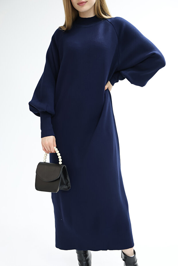 BALON KOL TRİKO ELBİSE - 4