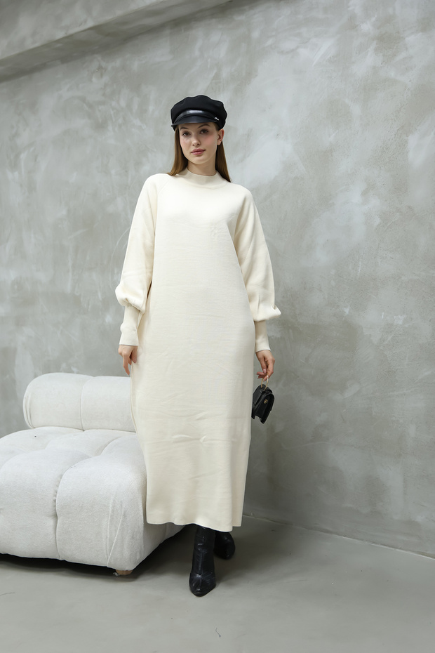 BALON KOL TRİKO ELBİSE - 2