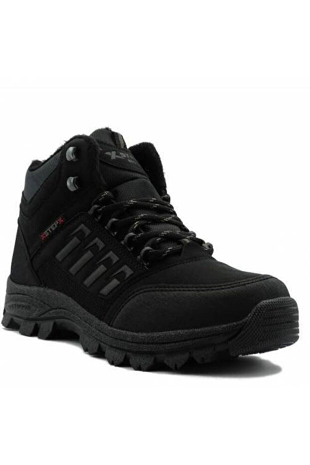 Men's Black Sports Rubber Sole Winter Trekking Shoes