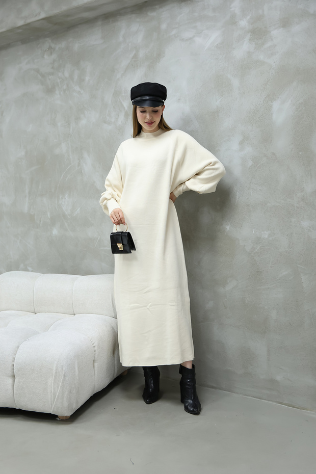 BALON KOL TRİKO ELBİSE - 4