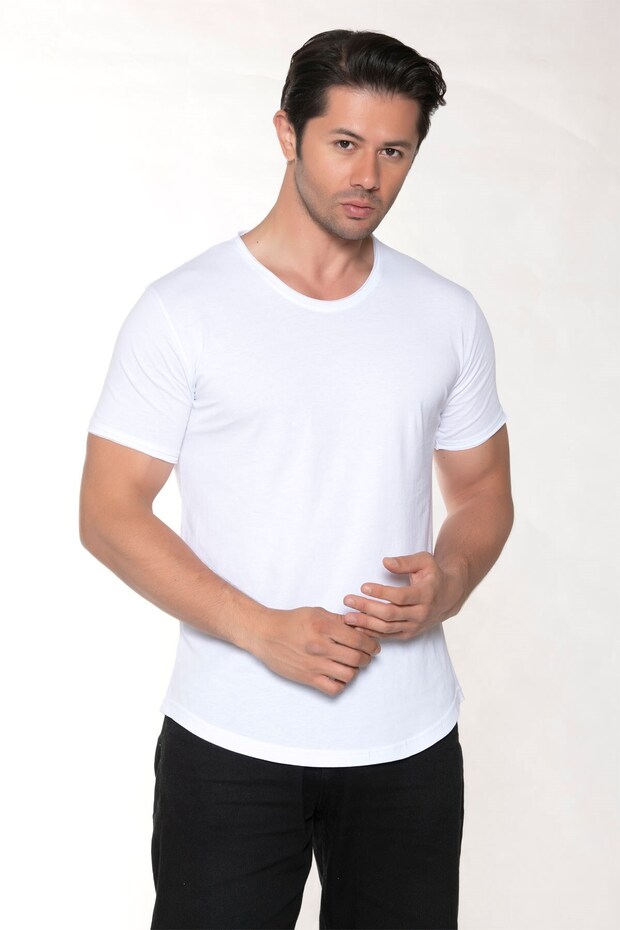 Men's Wide Neck 100% Cotton Loose T-Shirt