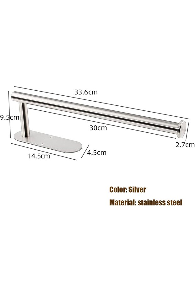 Under Cabinet Paper Towel Holder, Self-Adhesive SUS304 Stainless Steel for Kitchen