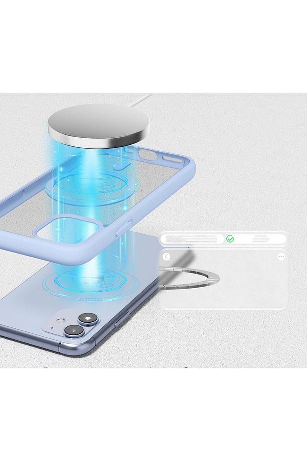 iPhone 11 Uyumlu Kenarları Renkli Şeffaf Magsafe Kılıf - 3