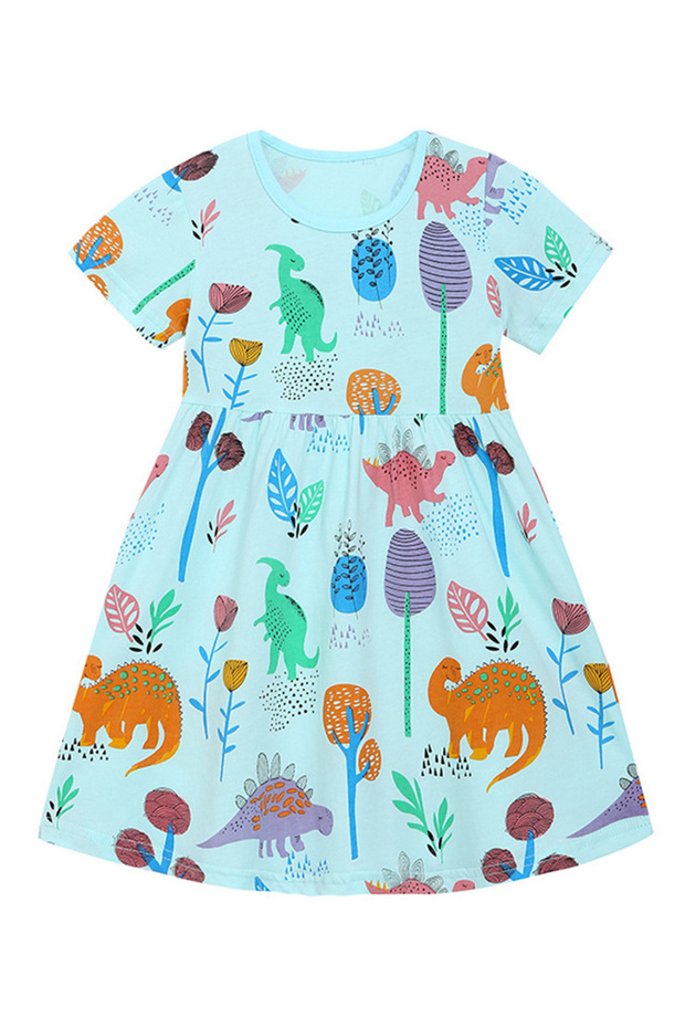 فستان SAPS All Over Dino Print - أزرق