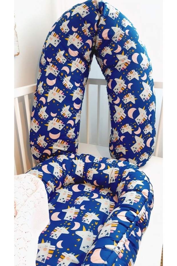 Perna pentru gravida, Fibre din silicon, 180 cm, Eko - Navy - 2