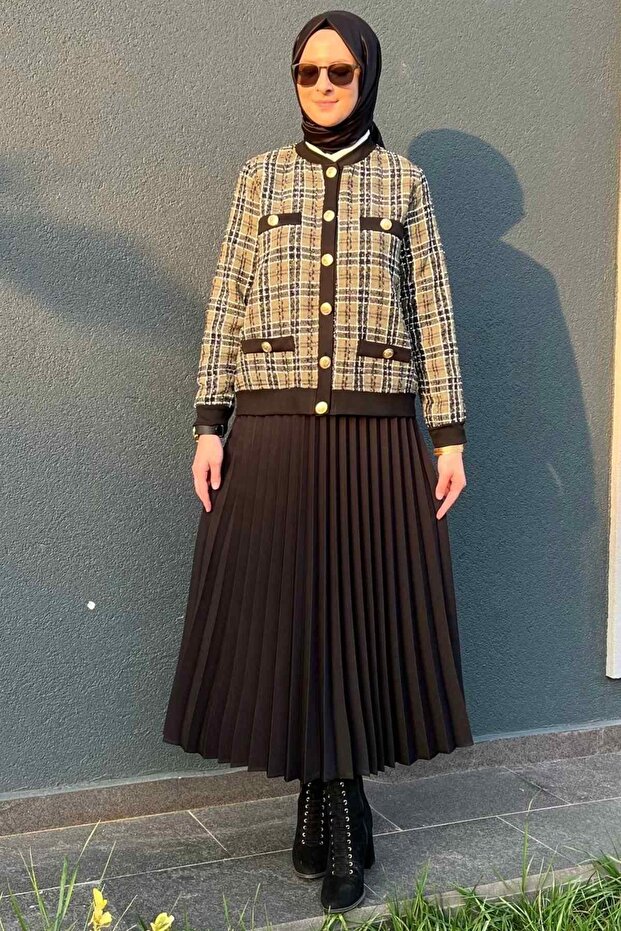 Dilan Simli Yeşil Ceket - 4