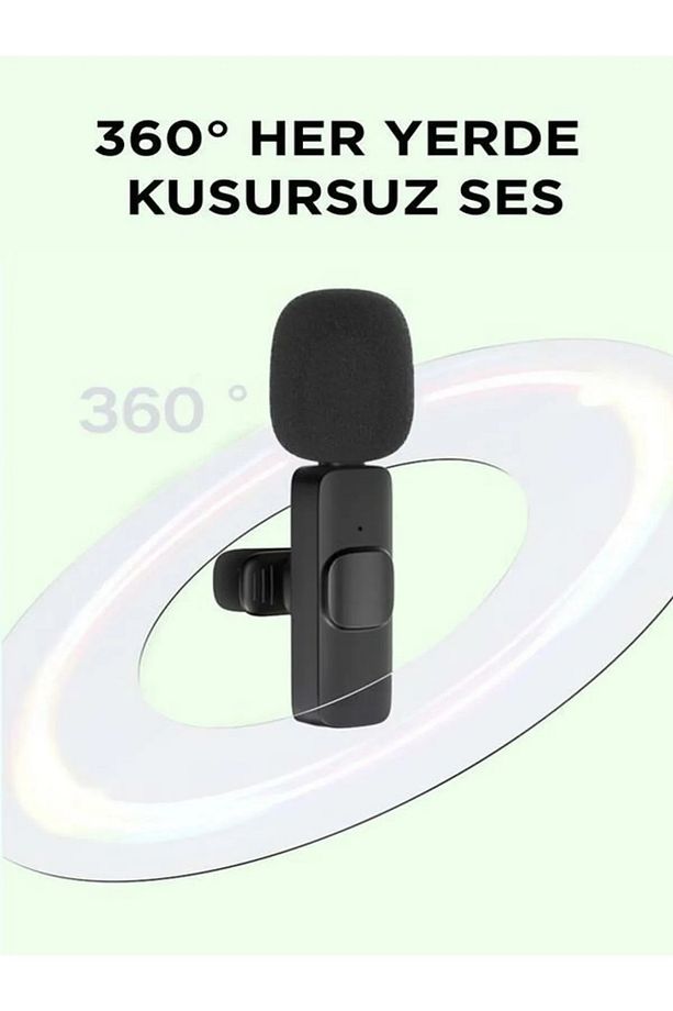 2 In 1 Iphone Ve Type C Uyumlu Ikili Kablosuz Yaka Mikrofonu K9 Lightnıng Youtube Facebook Tiktok - 4