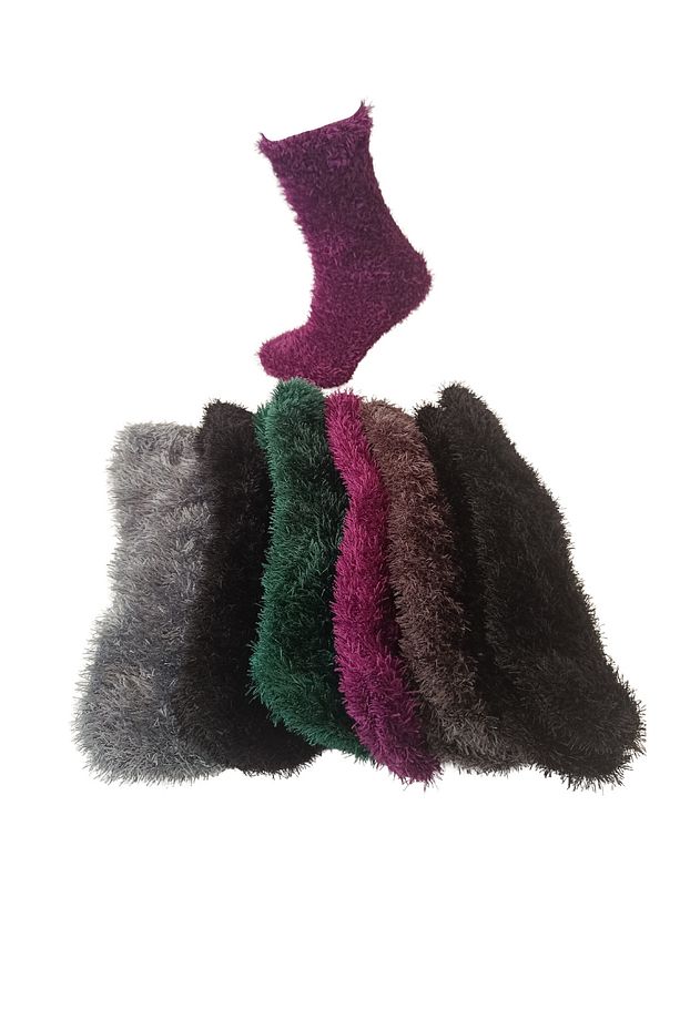 Yumoş Örgü Peluş 6 Adet Çorap - 1