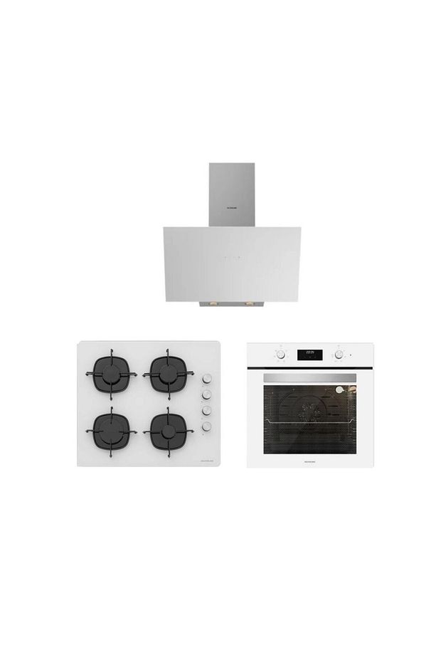 Beyaz Cam Ankastre Set ( 3481 Flam - CS5335W02 - BO6502W02 ) - 1