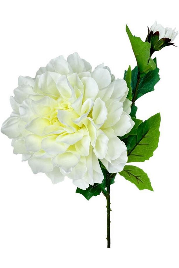 Yapay Çiçek Krizantem Beyaz Tek Dal Tomurcuklu 65*17cm Kumaş Çiçek Uzun Dal - 1