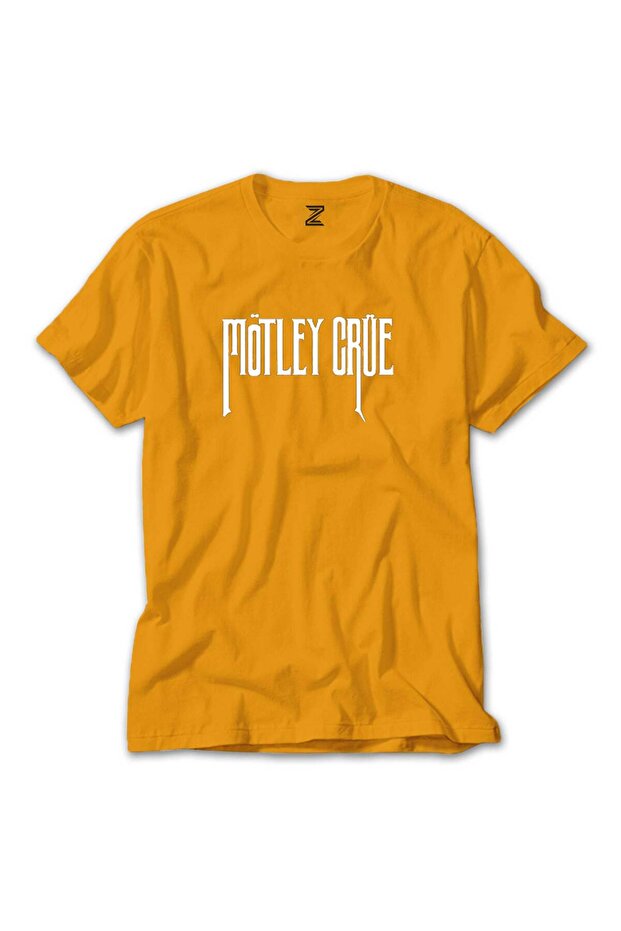 تي شيرت أصفر بشعار Mötley Crüe