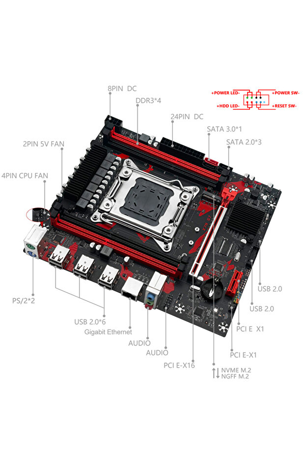 Motherboard+CPU MACHINIST X79 S7 Motherboard combo Intel Xeon E5 2650 V2 LGA 2011 CPU + DDR3 1*16GB - 3