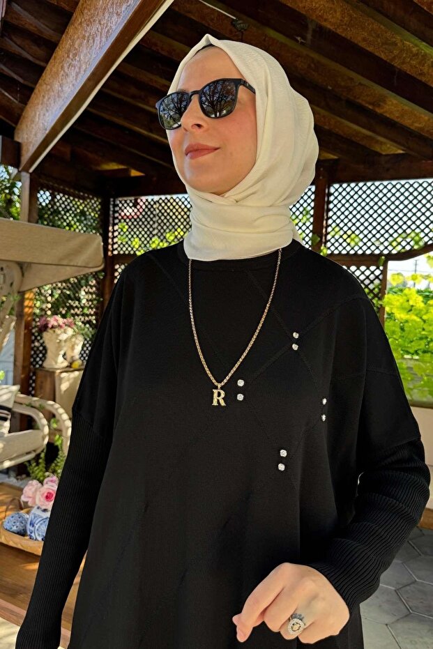Melda Triko Tunik Siyah - 5