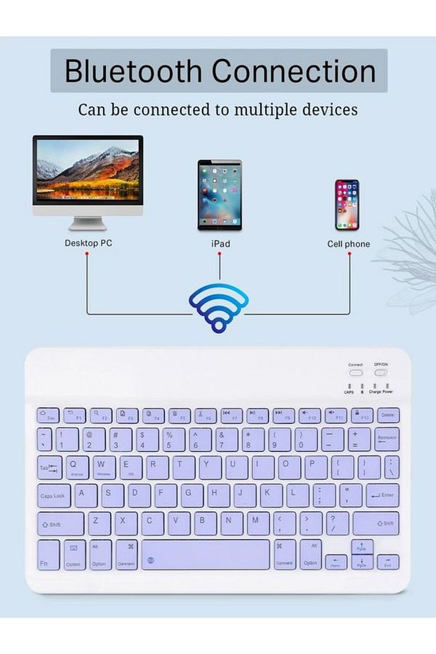 Bkb011 Mini 24x15cm Kablosuz Bluetooth Klavye & Mouse Seti - Universal Uyumlu, Taşınabilir Ve Şarjlı - 6