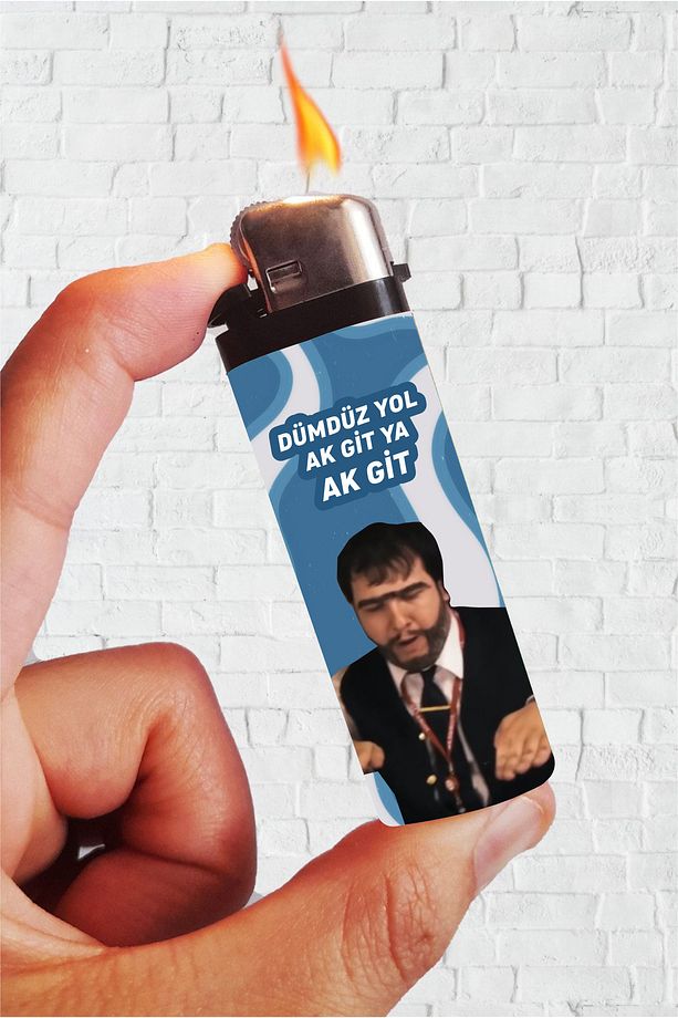 Çakmak Dümdüz Yol Ak Git Recep Ivedik Baskılı Klasik Çakmak - 1