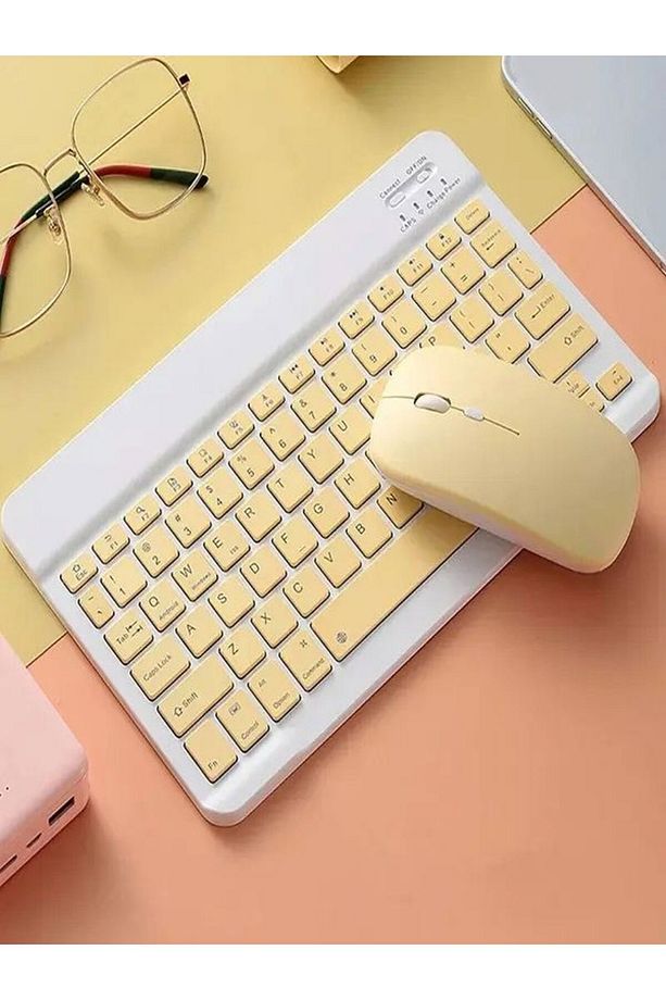Bkb011 Mini 24x15cm Kablosuz Bluetooth Klavye & Mouse Seti - Universal Uyumlu, Taşınabilir Ve Şarjlı - 1