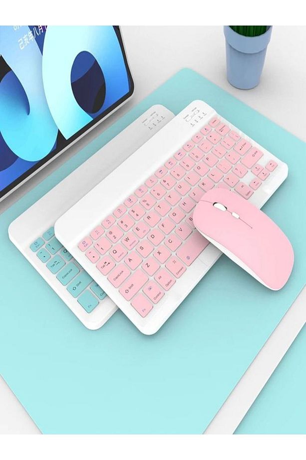 Bkb011 Mini 24x15cm Kablosuz Bluetooth Klavye & Mouse Seti - Universal Uyumlu, Taşınabilir Ve Şarjlı - 4