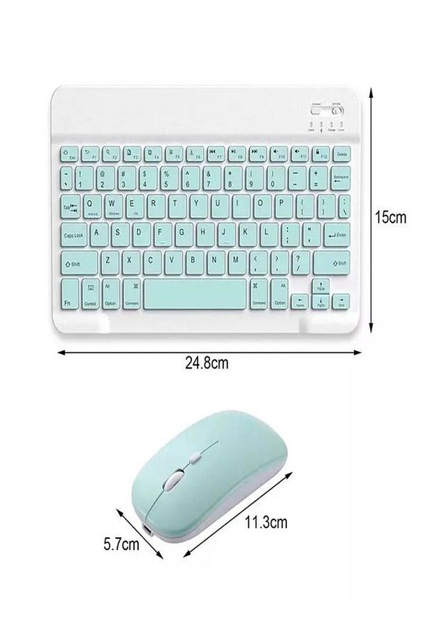 Bkb011 Mini 24x15cm Kablosuz Bluetooth Klavye & Mouse Seti - Universal Uyumlu, Taşınabilir Ve Şarjlı - 7
